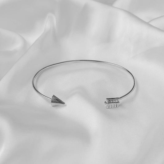 Silver Arrow Bangle Bracelet - Silver Jewellery,Silver Bangle,Bangles In The UK,Minimal Bangle Bracelet,Gift For Her,Modern Jewellery