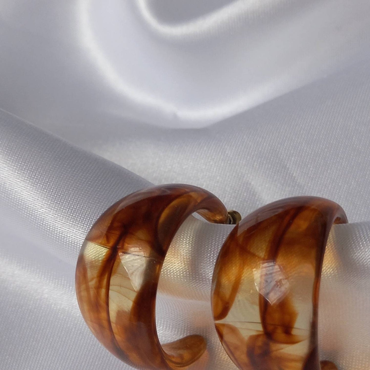 Chunky Brown Resin Hoop Earrings -  Resin Earrings, Chunky Hoop Earrings, Thick Resin Earrings, Earrings In The UK, Hoop Earrings In The UK