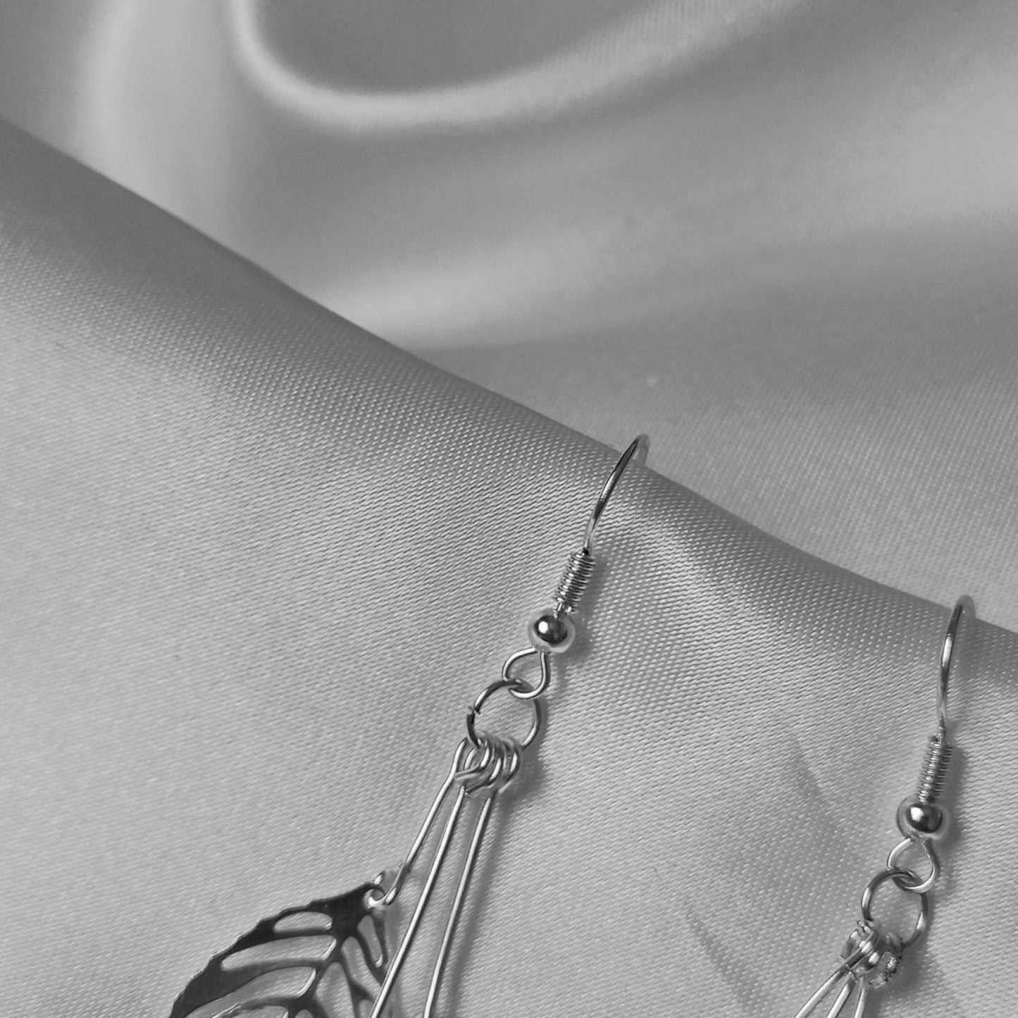 Silver Leaf Drop Earrings - Lightweight Drop Earrings,Lighweight Silver Earrings,Leaf Earrings,Silver Earrings In The UK,Silver Jewellery