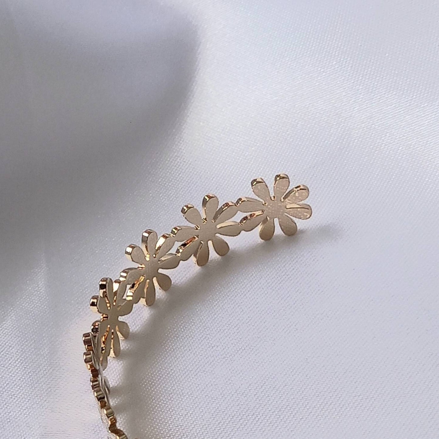 Gold Flower Bangle Bracelet - Gold Jewellery,Gold Bangle,Flower Bangle Jewellery,Floral Bangle Bracelet,Gift For Her,Gold Bangles In The UK