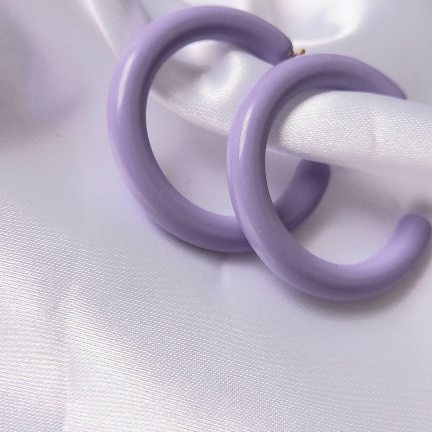 Chunky Purple Resin Hoop Earrings -  Resin Earrings, Chunky Hoop Earrings, Thick Resin Earrings, Earrings In The UK, Hoop Earrings In The UK