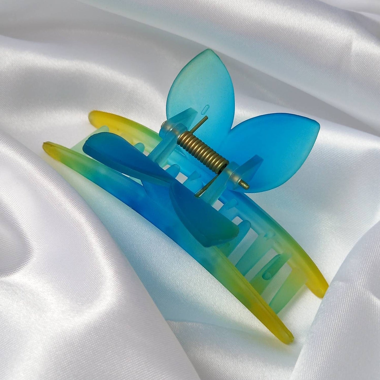 Butterfly Hair Clamp- Hair Clip, Blue Hair Accessories, Yellow Hair Claw, Funky Hair Clip, Blue Hair Clips In The UK, Butterflies