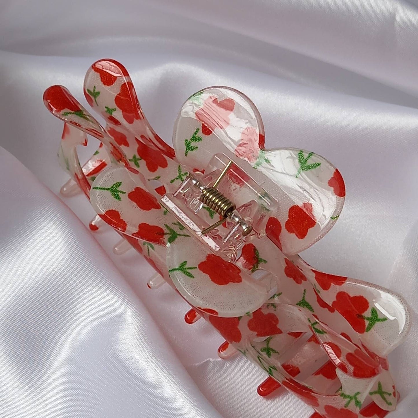 Large Red Flower Hair Claw- Red Hair Clip,Red Hair Accessories,Red Hair Claw,Flower Hair Clips,Funky Hair Clip,Red Hair Clips In The UK