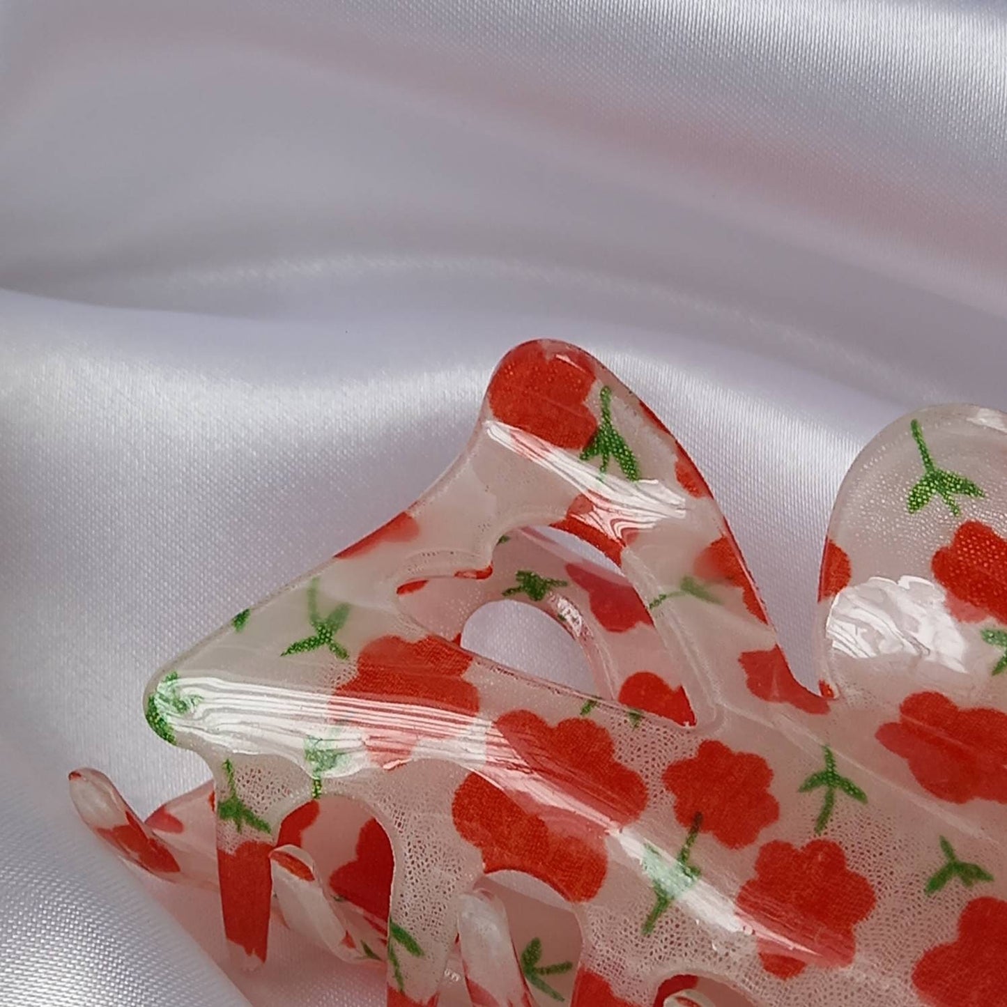 Large Red Flower Hair Claw- Red Hair Clip,Red Hair Accessories,Red Hair Claw,Flower Hair Clips,Funky Hair Clip,Red Hair Clips In The UK