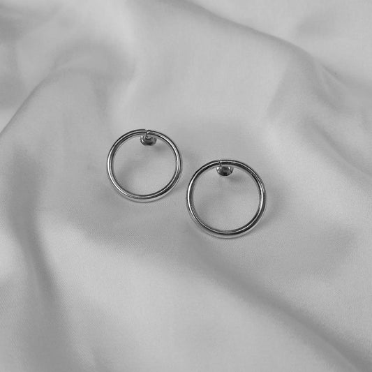 Silver Plated Circle Drop Earrings -  Abstract Earrings, Unique Earrings, Silver Accessories, Silver Jewellery, Silver Earrings In The UK