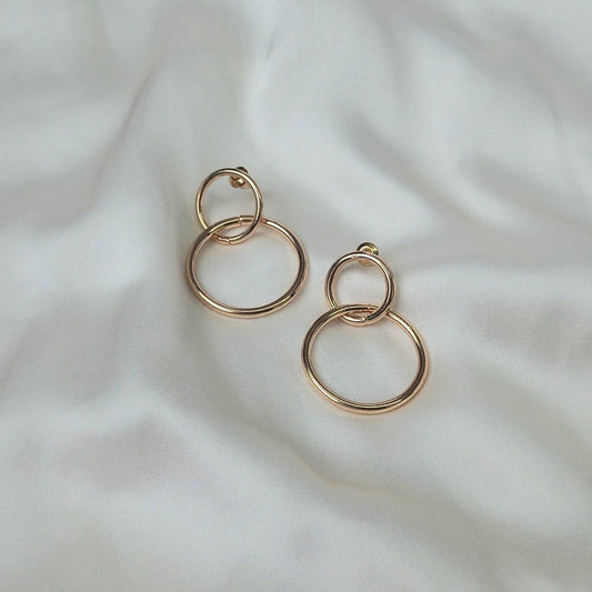 Gold Plated Drop Earrings -  Abstract Earrings,Unique Earrings,Circle Earrings In The UK,Gold Accessories,Gold Jewellery,Gold Earrings
