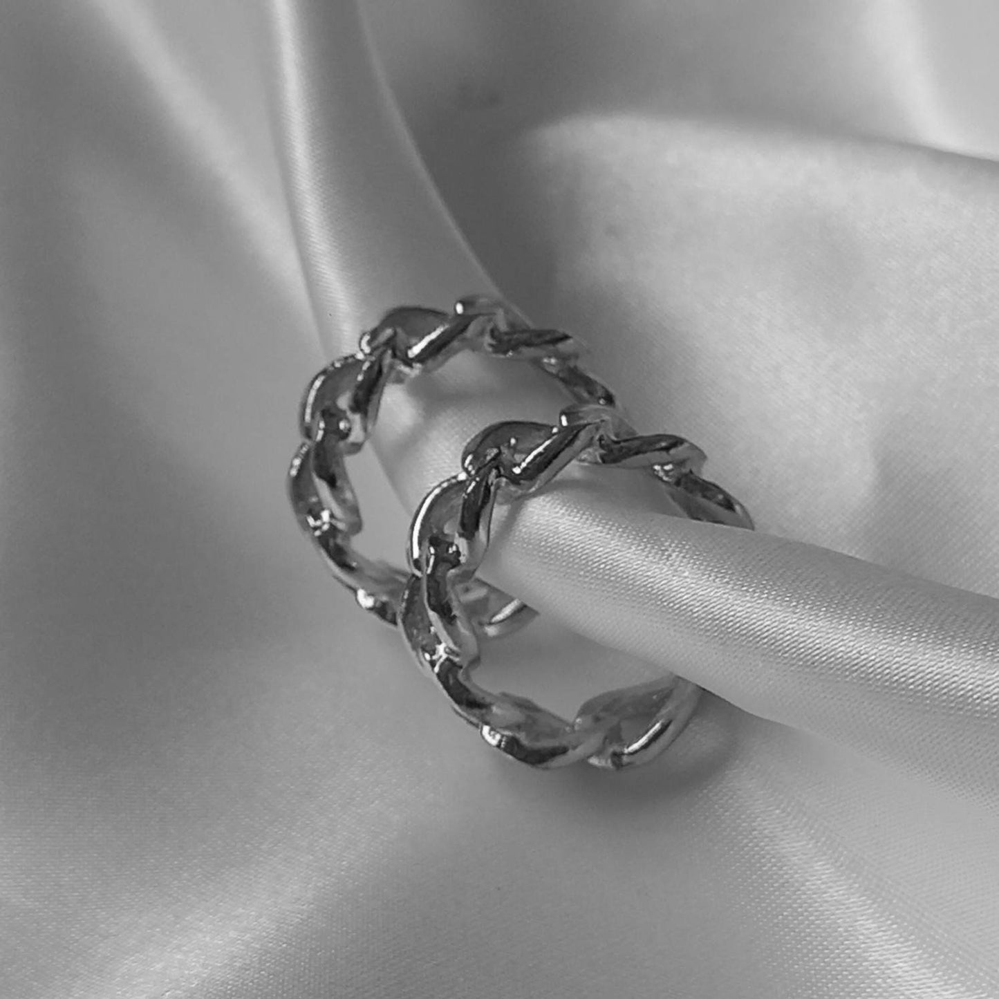 Silver Hoop Chain Earrings - Silver Earrings,Silver Hoop Earrings In The UK,Silver Jewellery In The UK,Small Hoop Earrings,Small Hoops
