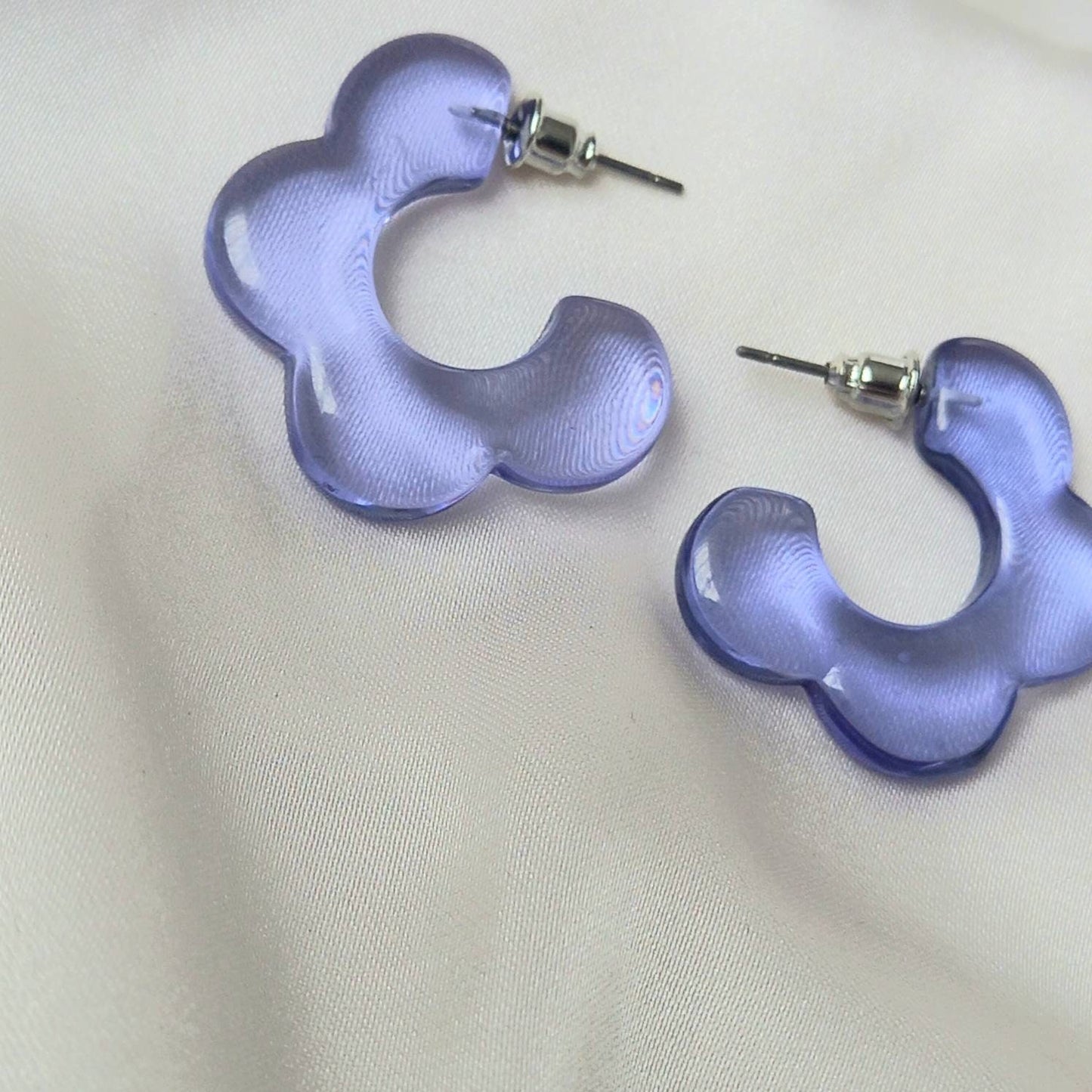 Blue Flower Drop Earrings - Blue Flower Earrings In The UK,Flower Jewlellery In The UK,Retro Earrings,70's Earrings,Blue Earrings, Floral