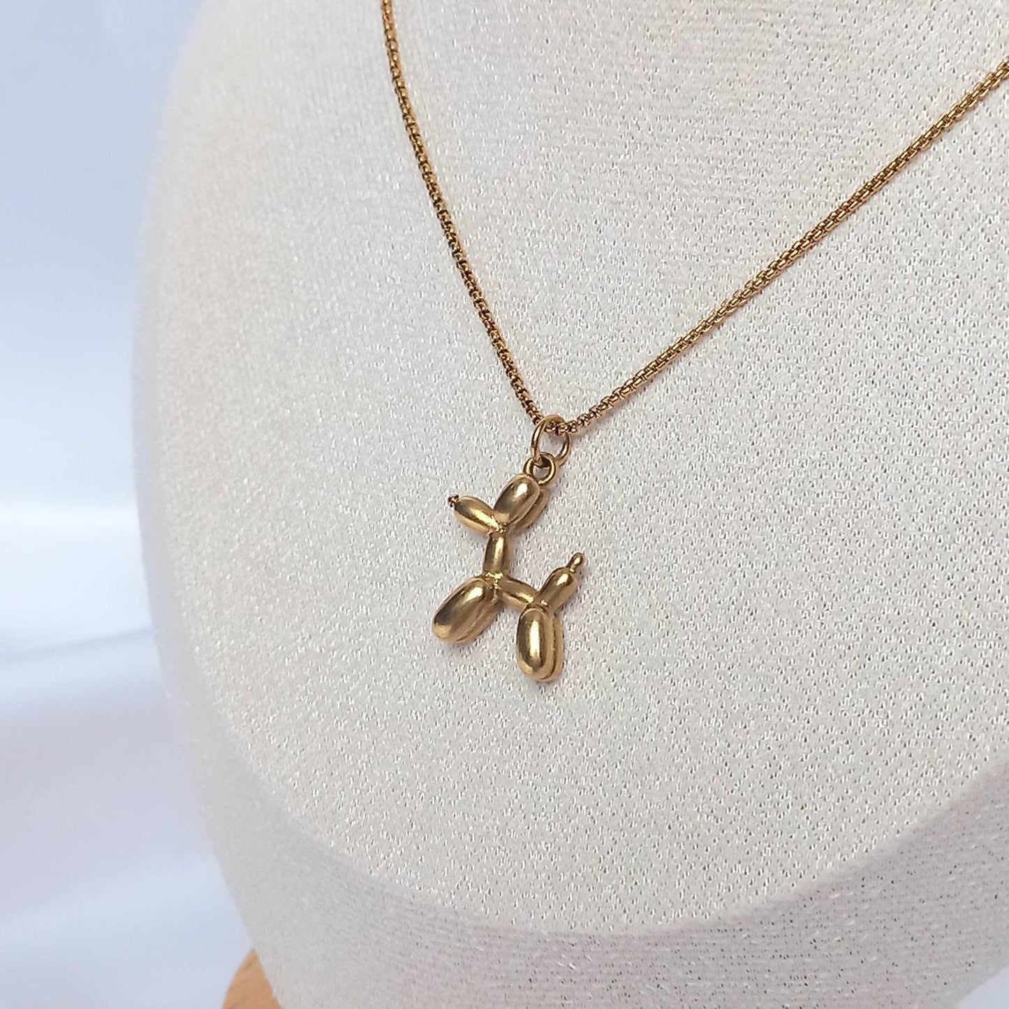 Gold Balloon Dog Chain Necklace - Gold Necklaces In The UK, Gold Dog Necklace, Dog Jewellery In The UK, Dog Lover Gift, Dog Lover Jewellery
