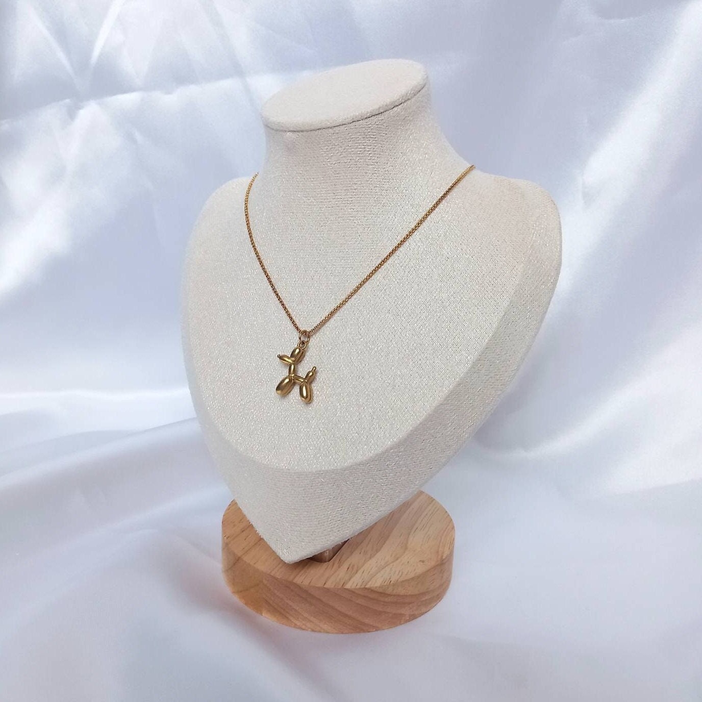 Gold Balloon Dog Chain Necklace - Gold Necklaces In The UK, Gold Dog Necklace, Dog Jewellery In The UK, Dog Lover Gift, Dog Lover Jewellery