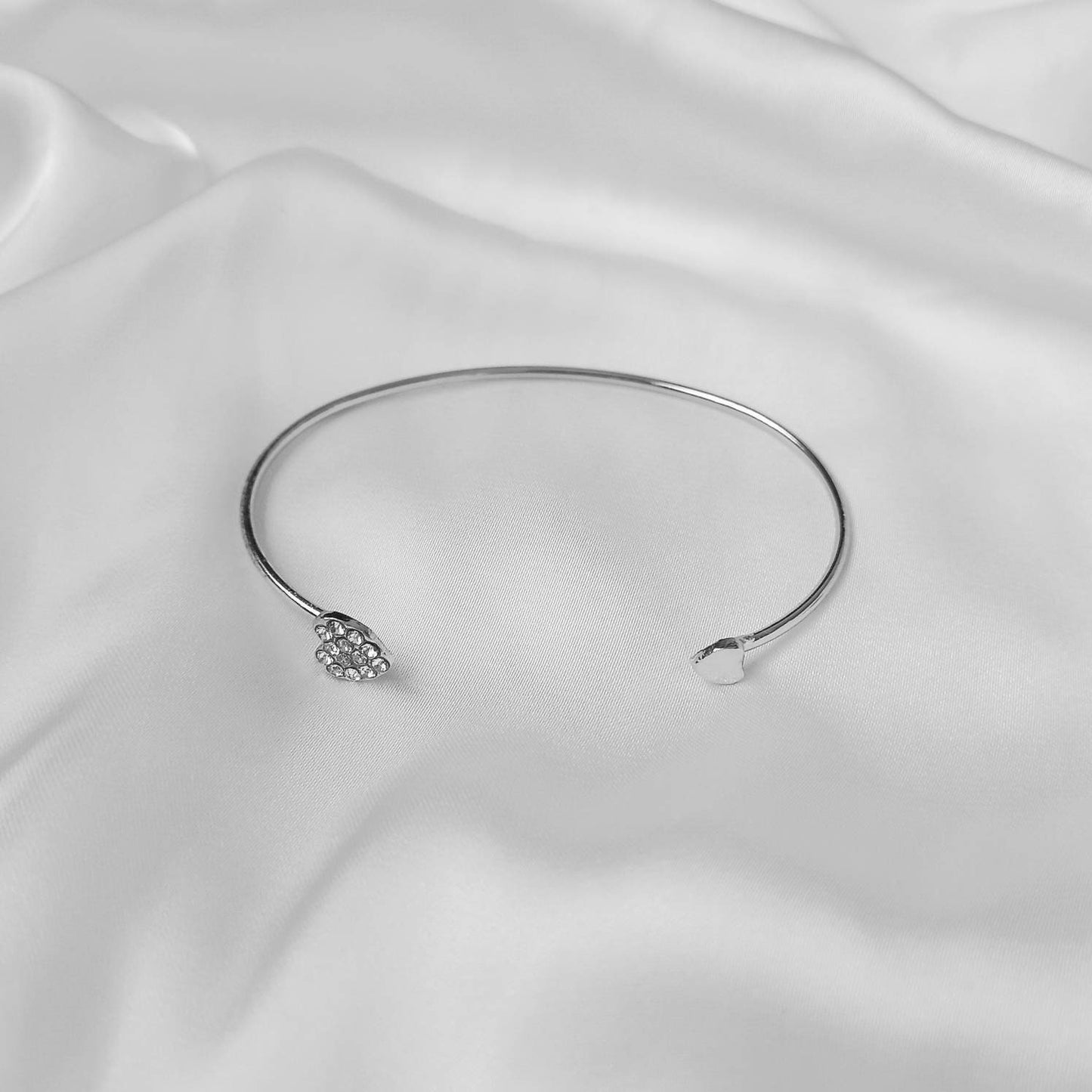 Silver Heart Bangle Bracelet - Silver Jewellery In The UK, Accessories, Silver Bangle, Bangle Jewellery,Minimal Bangle Bracelet,Gift For Her