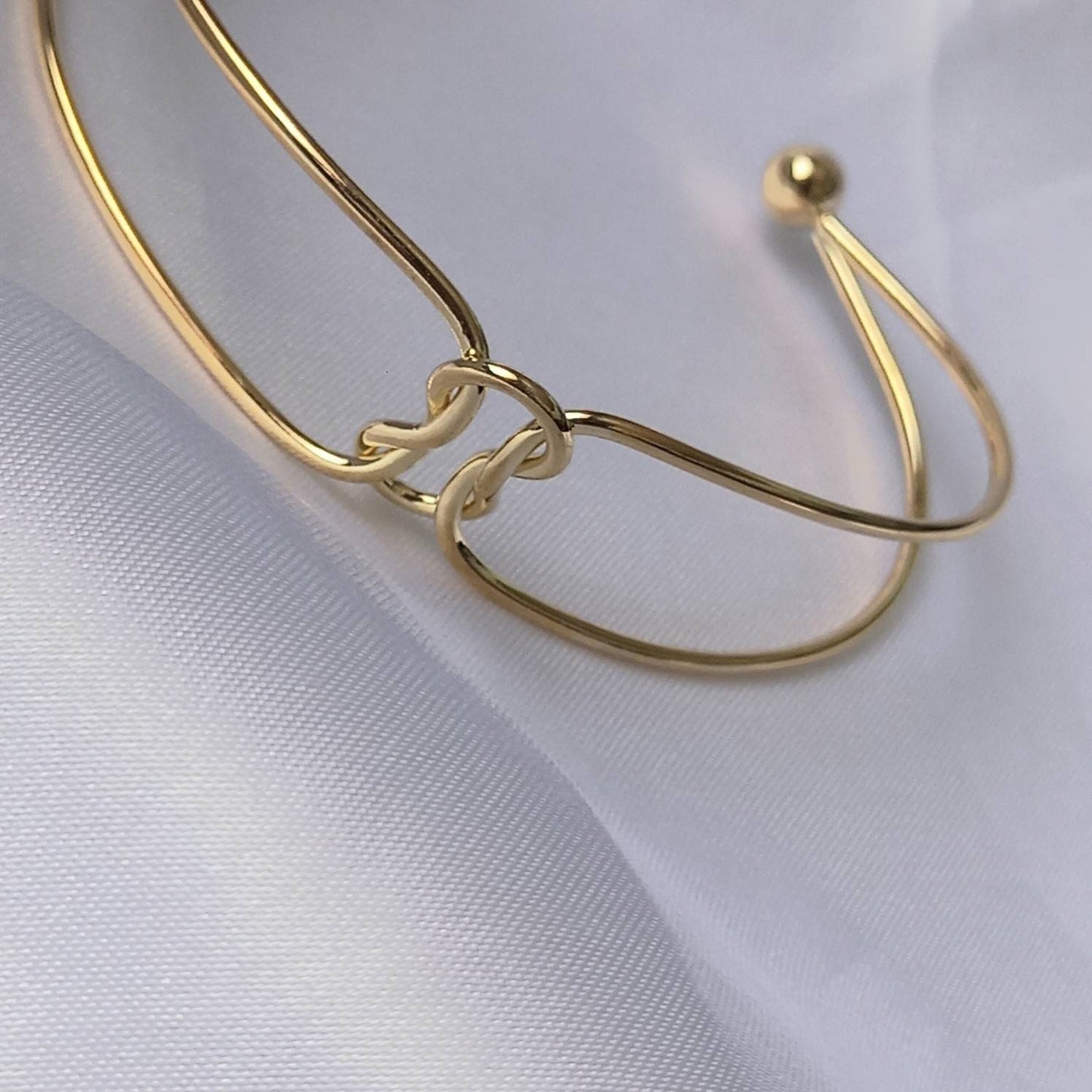Gold Double Knot Bangle Bracelet - Gold Jewellery, Accessories, Gold Bangle, Bangle Jewellery, Minimal Bangle Bracelet, Gift For Her, Modern