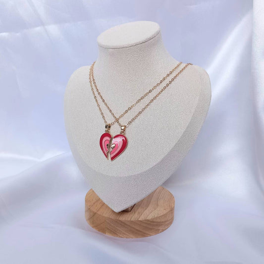 2 Piece Heart Friendship Necklace Set - Bestie Necklace,Matching Necklaces,2 Best Friends Necklace,Novelty Friendship Necklace Set,Gift