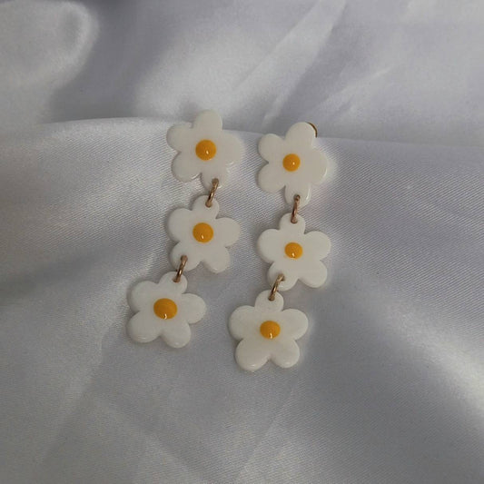 Daisy Drop Earrings - Hanging Jewellery,Accessories,Flower Earrings,Flower Jewlellery,White Flower Earrings,Earrings In The UK,Gifts For Her