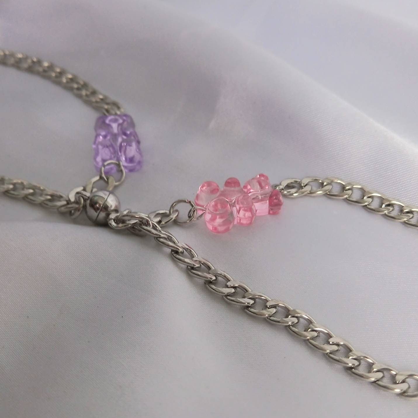 2 Piece Magnetic Gummy Bear Friendship Bracelet Set - Bestie Bracelet,Matching Bracelet,Best Friends Bracelet,Novelty Bracelet Set,Gift Set