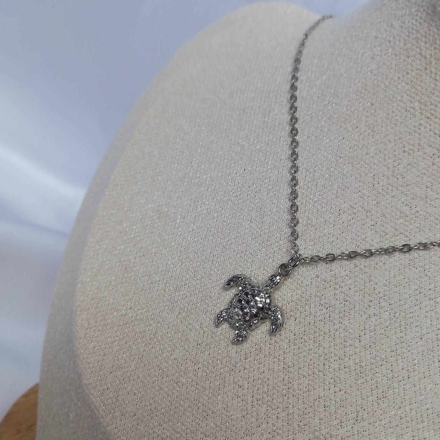 Silver Turtle Charm Necklace