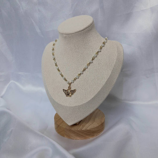 Gold Angel Charm Necklace - Bead Necklaces,Angel Necklaces,Bead Jewellery,Angel Jewellery,Gold Necklaces In The UK,Gold Jewellery In The UK
