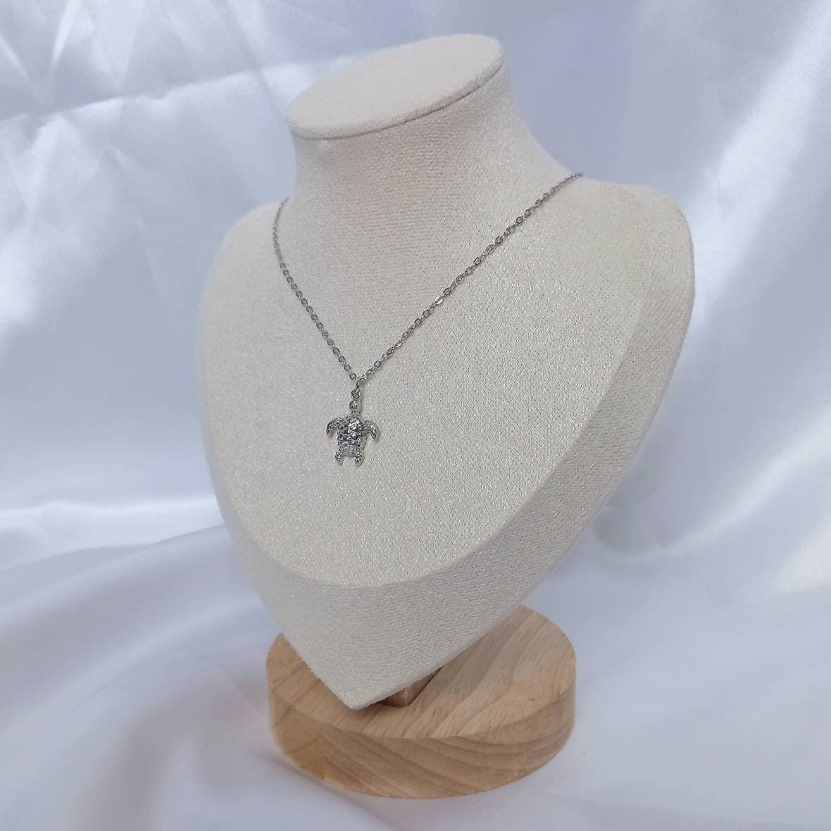 Silver Turtle Charm Necklace