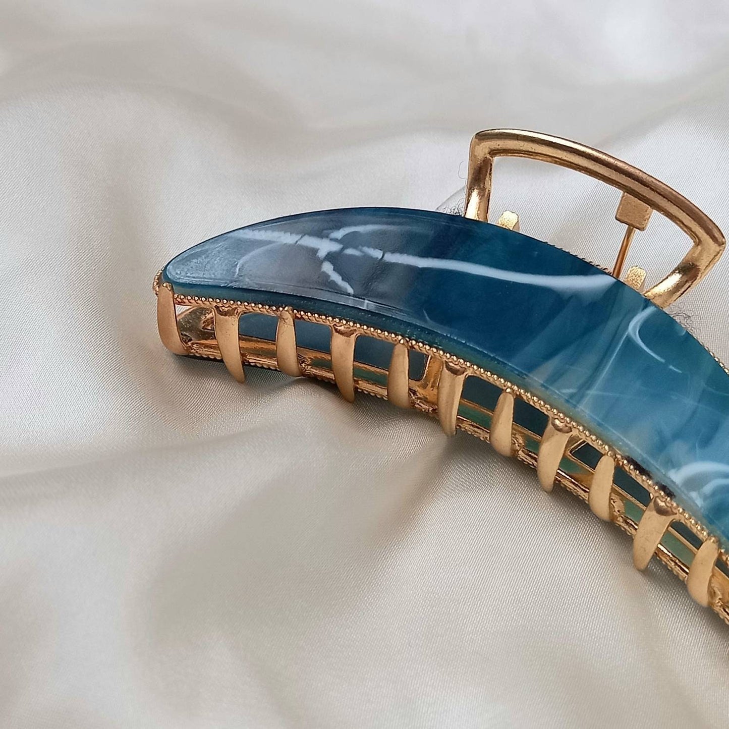 Small Blue Hair Claw - Blue Hair Clip,Blue Hair Accessories,Blue Hair Claw In The UK,Curved Hair Clips,Funky Hair Clip,Hair Clips In The UK