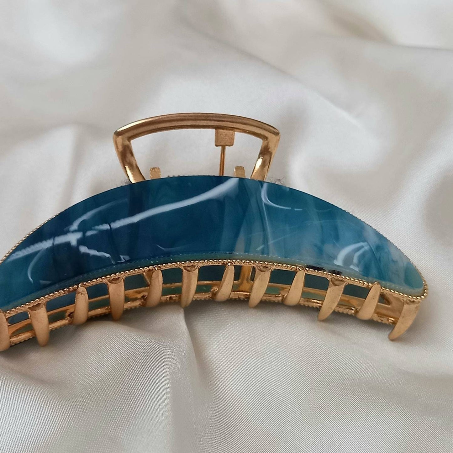 Small Blue Hair Claw - Blue Hair Clip,Blue Hair Accessories,Blue Hair Claw In The UK,Curved Hair Clips,Funky Hair Clip,Hair Clips In The UK