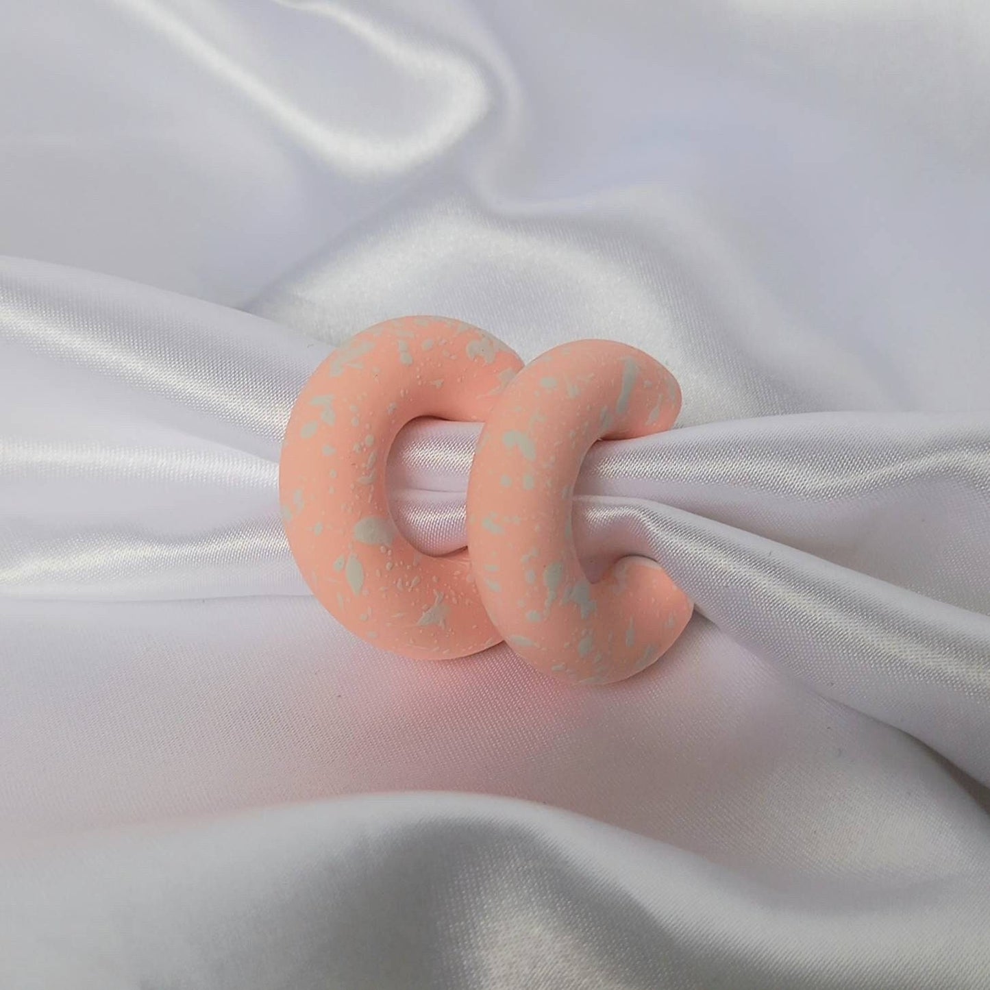 Chunky Pink Speckled Hoop Earrings - Peach Earrings,Chunky Hoop Earrings,Pink Earrings In The UK,Pink Hoop Earrings In The UK,Baby Pink