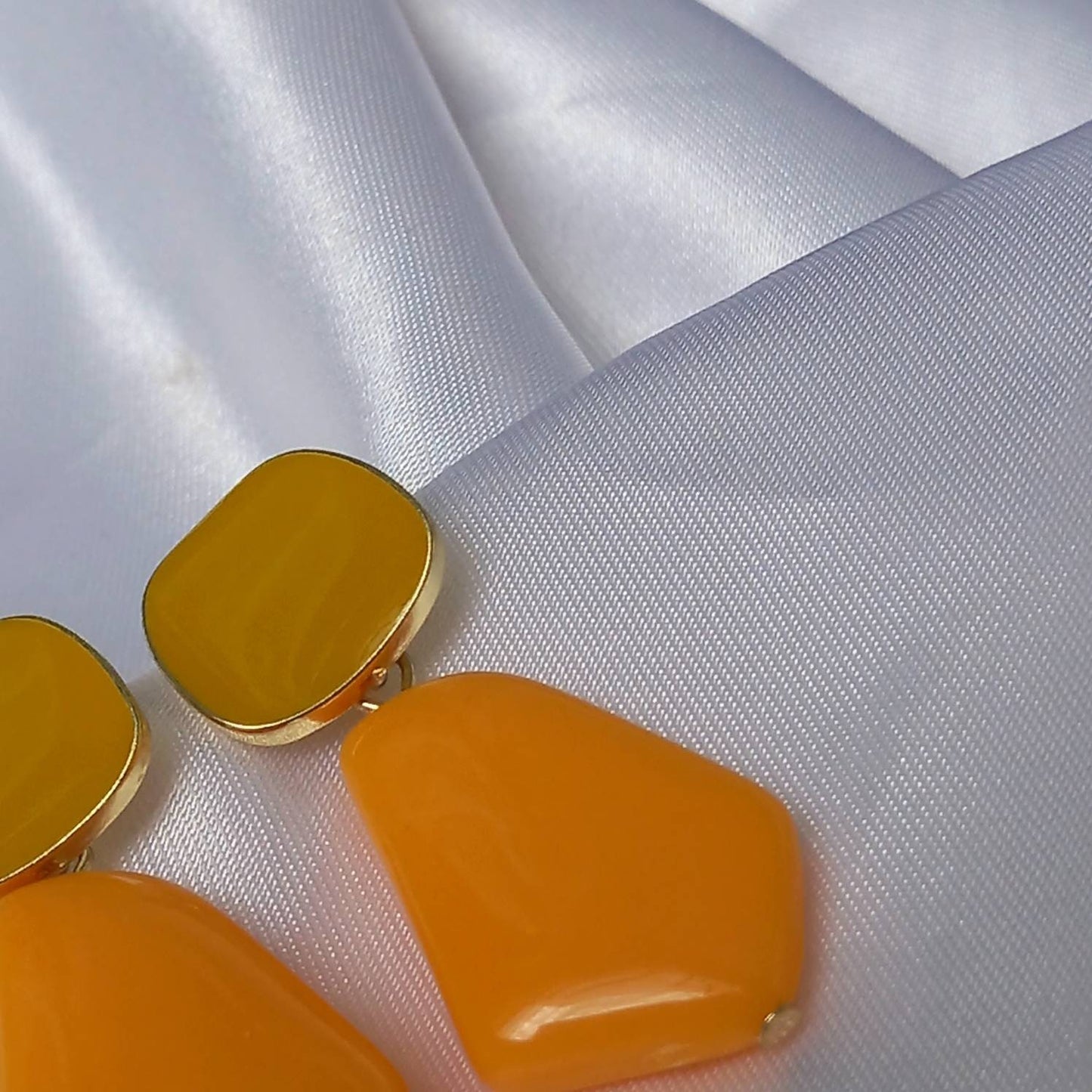 Orange Drop Earrings - Orange Earrings In The UK,Orange Jewellery In The UK,Gold Earrings,Chunky Earrings,Chunky Jewellery,Gifts For Her