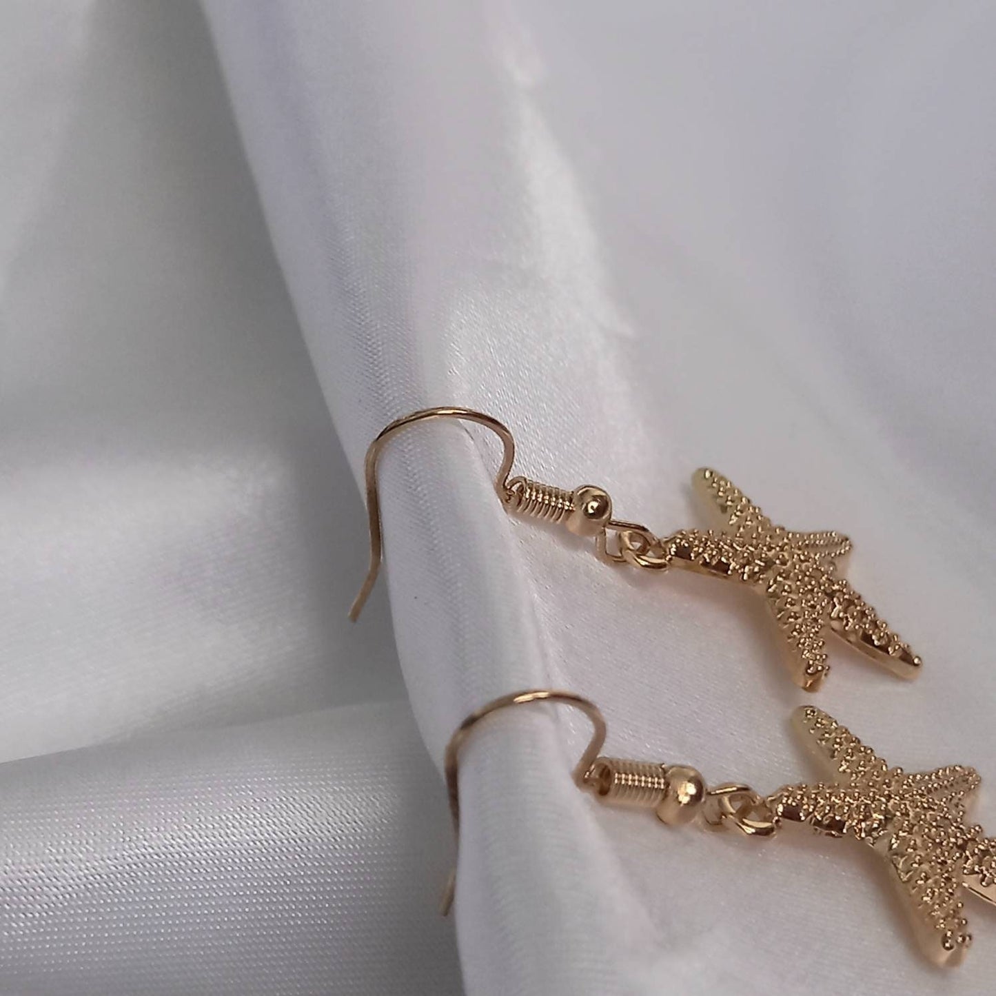 Gold Starfish Drop Earrings