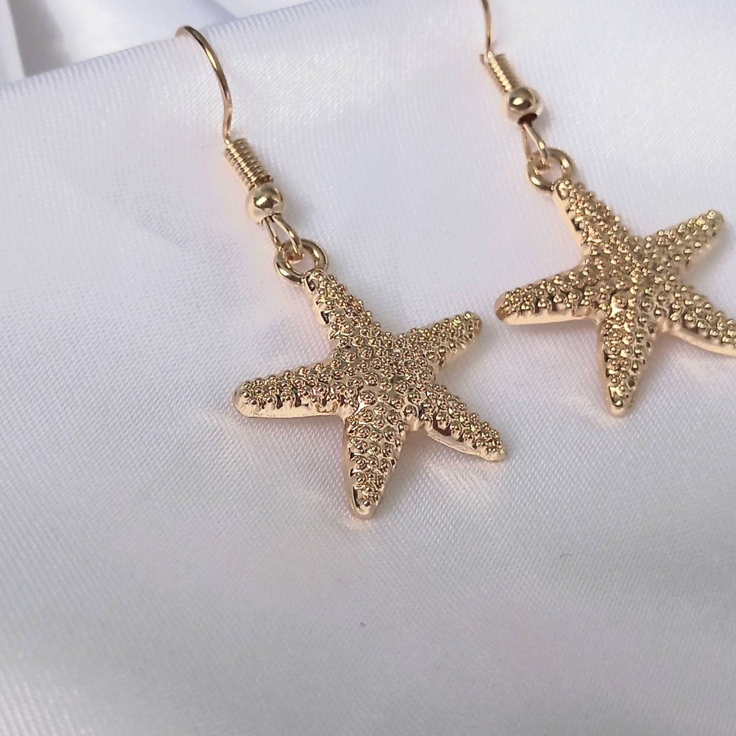Gold Starfish Drop Earrings