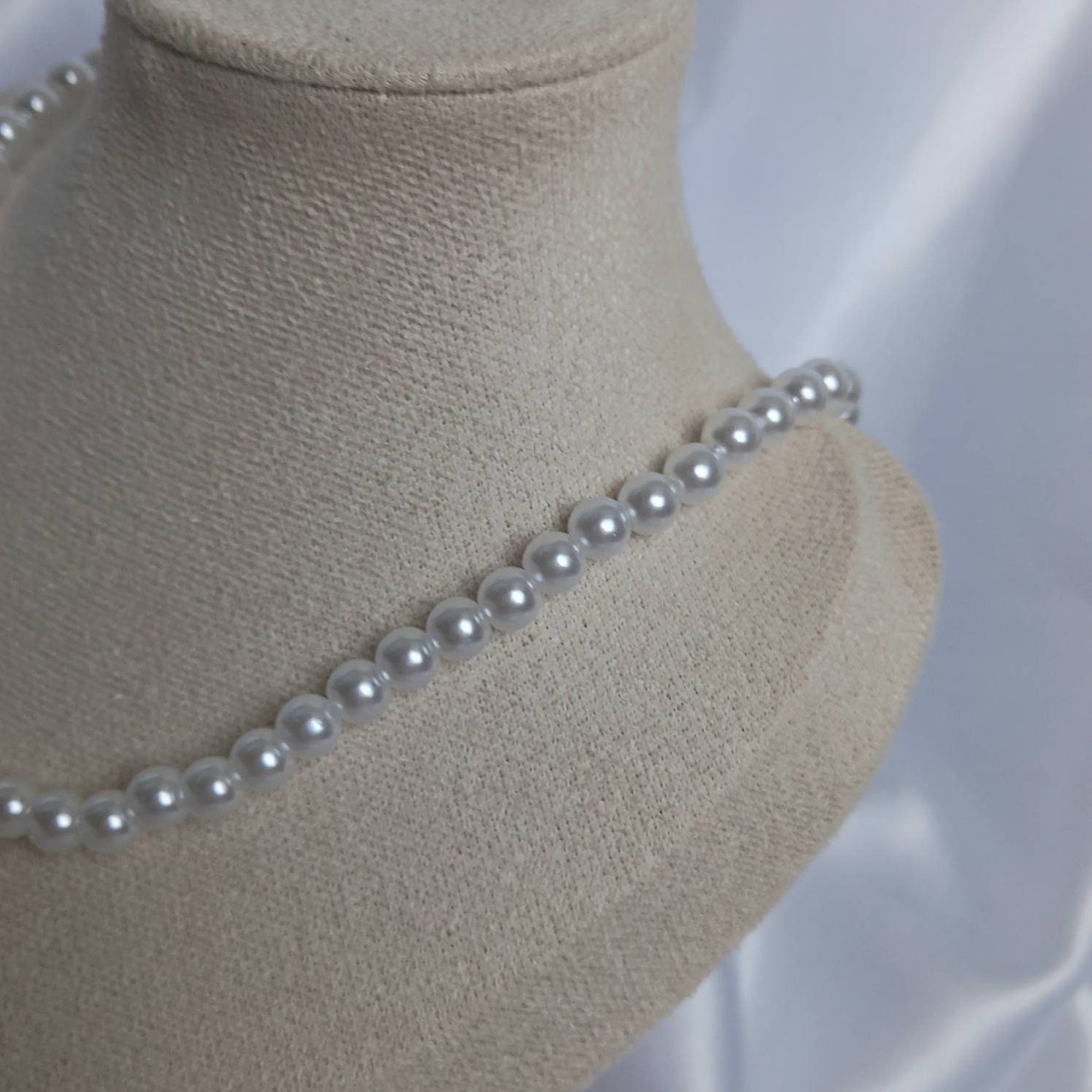 Pink & Gold Retro Heart Drop Charm Pearl Necklace -  Pearl Necklace,Pink Heart Necklace,Pink Beaded Necklaces In The UK,Beaded Jewellery