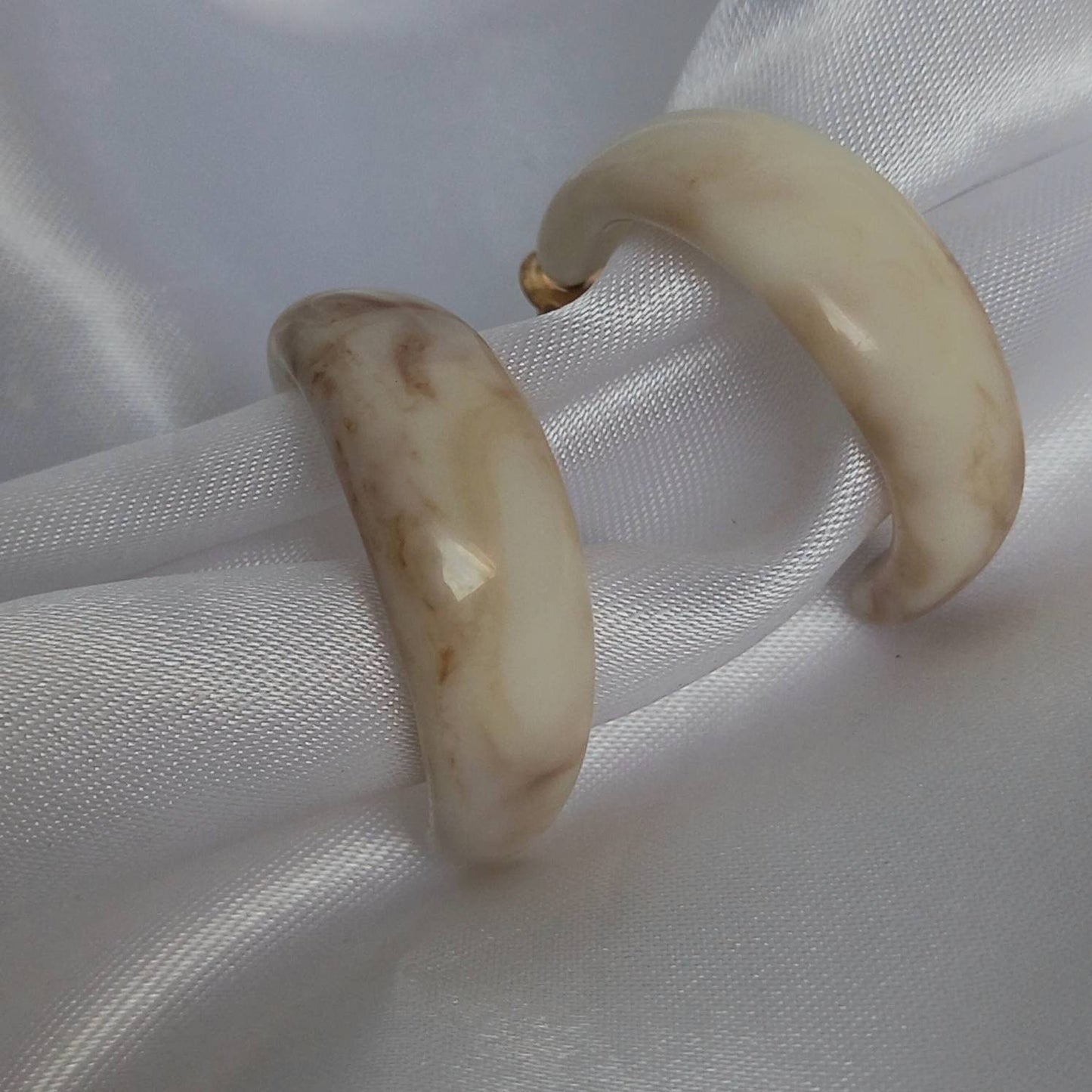 Chunky Beige Resin Hoop Earrings - Resin Earrings, Chunky Hoop Earrings, Thick Resin Earrings, Earrings In The UK, Hoop Earrings In The UK