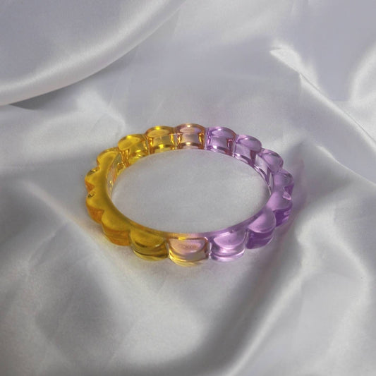 Chunky Purple & Orange Resin Bracelet - Chunky Bracelets,Resin Bracelet,Purple Bracelet In The UK,Chunky jewellery,Purple Resin Jewellery