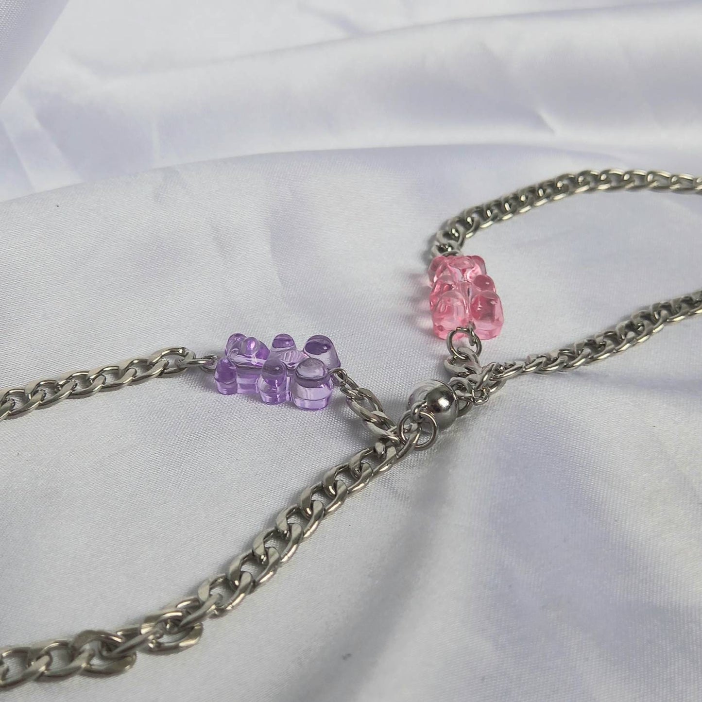 2 Piece Magnetic Gummy Bear Friendship Bracelet Set - Bestie Bracelet,Matching Bracelet,Best Friends Bracelet,Novelty Bracelet Set,Gift Set