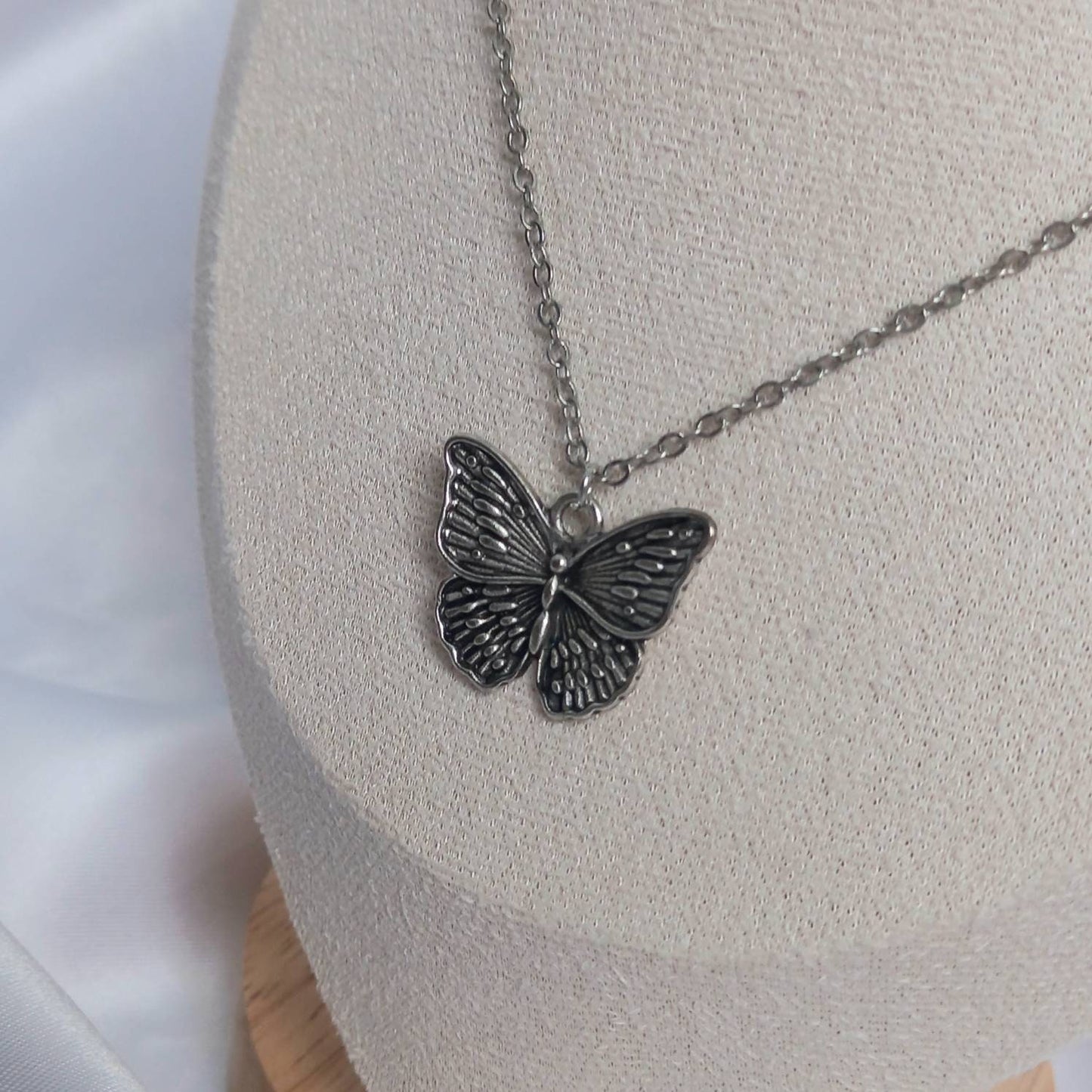 Silver Butterfly Charm Necklace - Chain Necklaces,Butterfly Necklaces,Silver Butterfly,Silver Necklaces In The UK,Silver Jewellery In The UK
