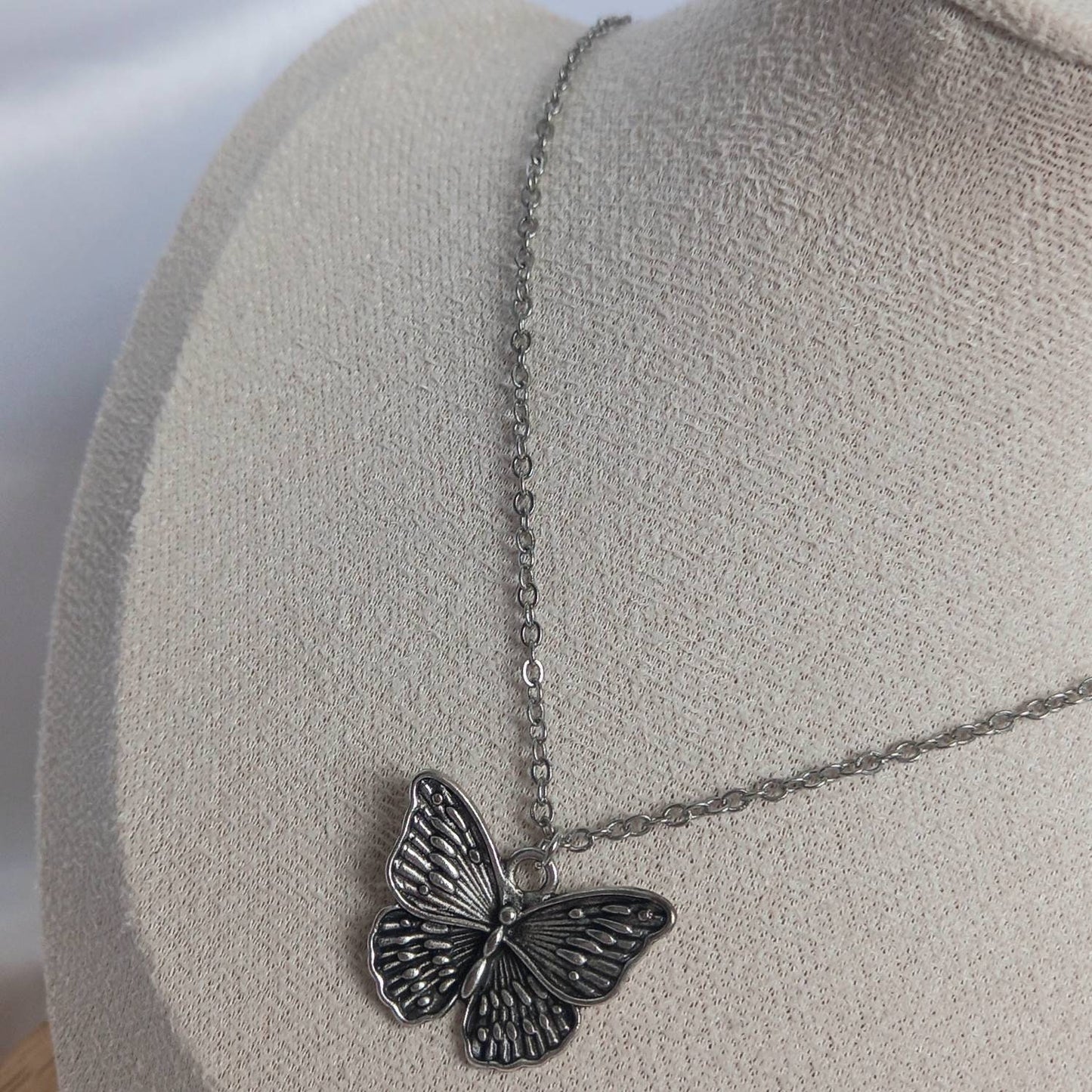 Silver Butterfly Charm Necklace - Chain Necklaces,Butterfly Necklaces,Silver Butterfly,Silver Necklaces In The UK,Silver Jewellery In The UK