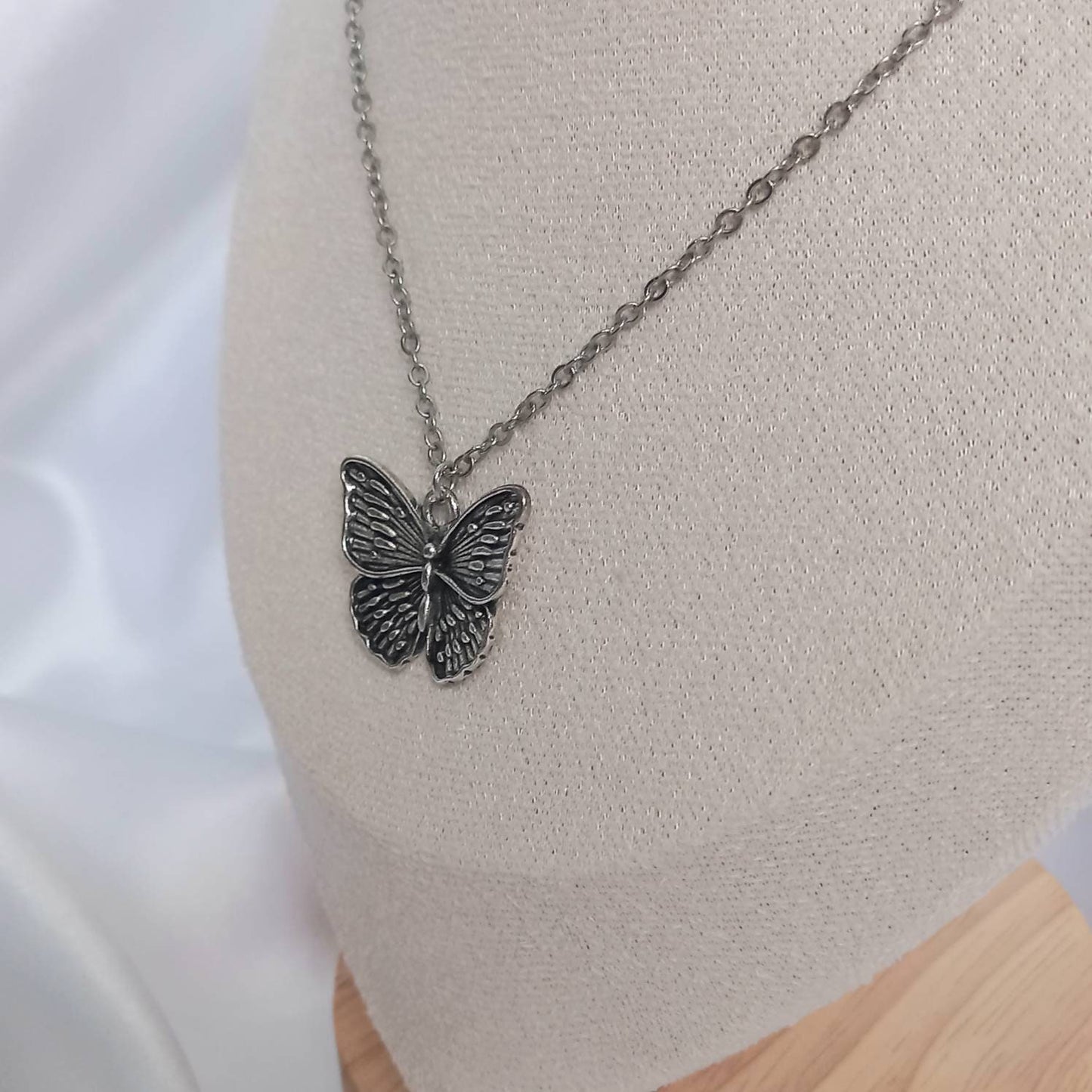 Silver Butterfly Charm Necklace - Chain Necklaces,Butterfly Necklaces,Silver Butterfly,Silver Necklaces In The UK,Silver Jewellery In The UK
