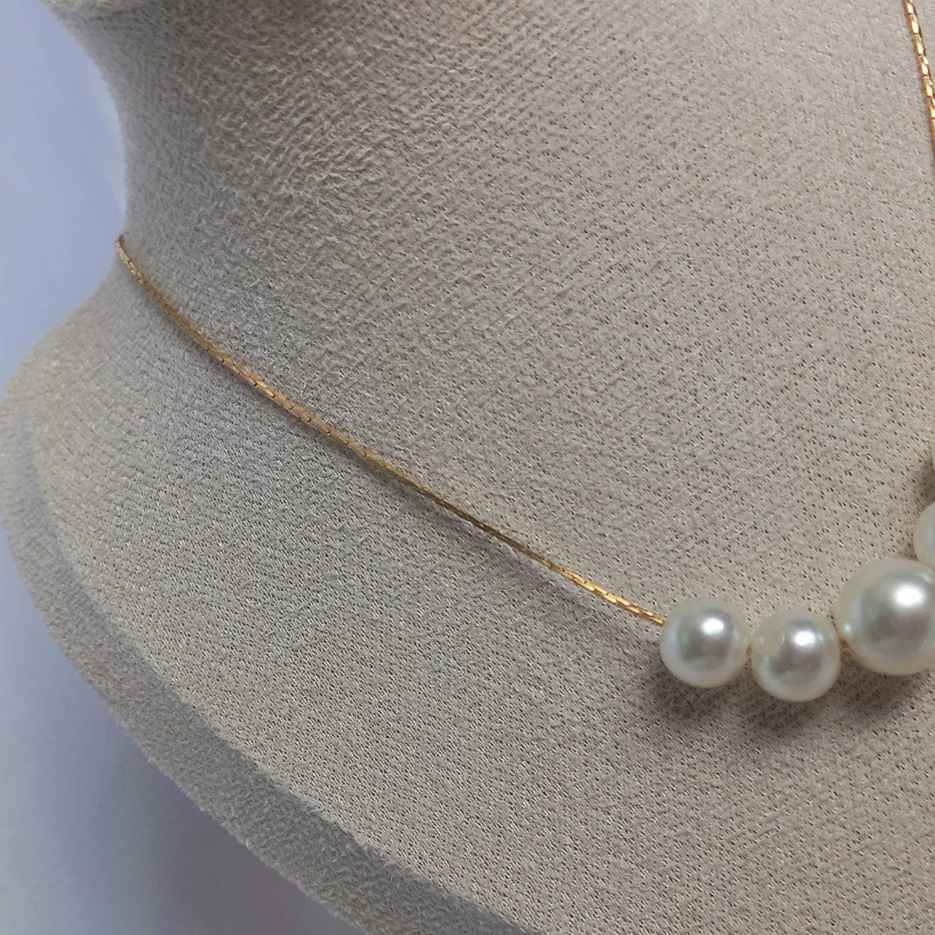 Gold Pearl Necklace - Beaded Pearl Necklace,Pearl Jewellery,Fine Gold Jewellery In The UK,Fine Gold Necklaces In The UK,Delicate Necklaces