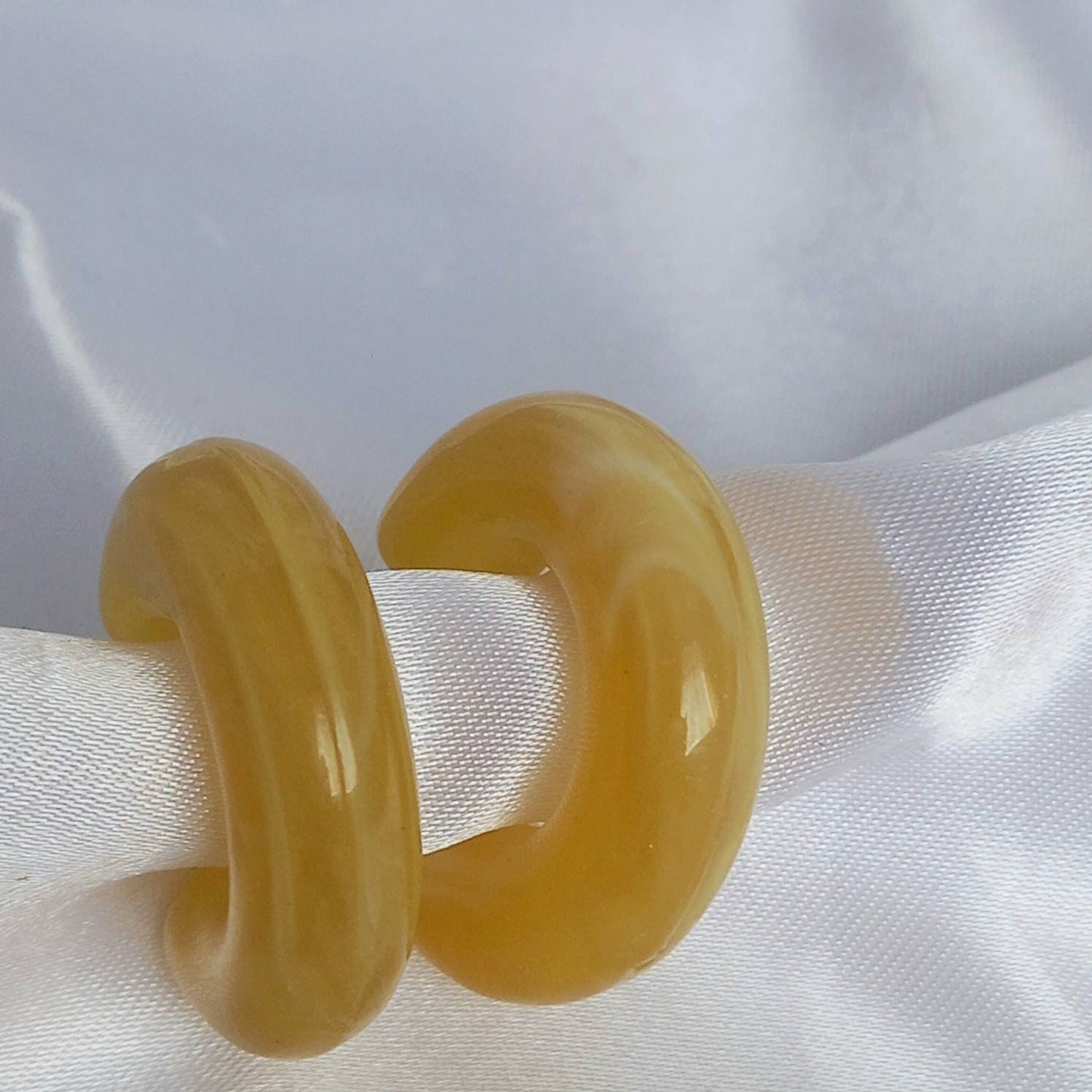 Chunky Yellow Resin Hoop Earrings -  Resin Earrings, Chunky Hoop Earrings, Thick Resin Earrings, Earrings In The UK, Hoop Earrings In The UK