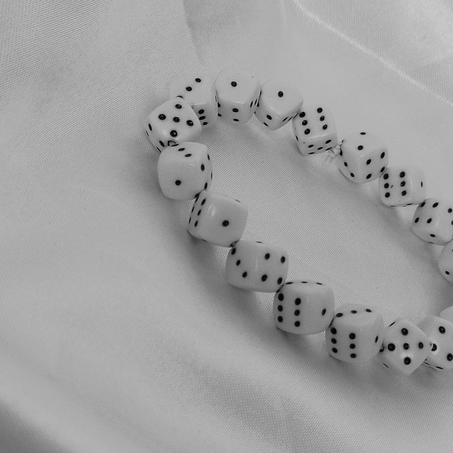 Dice Bead Bracelets - Dice Bracelet,Dice Bead Jewellery In The UK,Dice Bead Bracelets In The UK,White Bracelet,White Beaded Bracelets