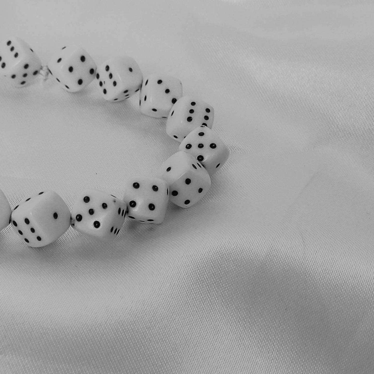 Dice Bead Bracelets - Dice Bracelet,Dice Bead Jewellery In The UK,Dice Bead Bracelets In The UK,White Bracelet,White Beaded Bracelets