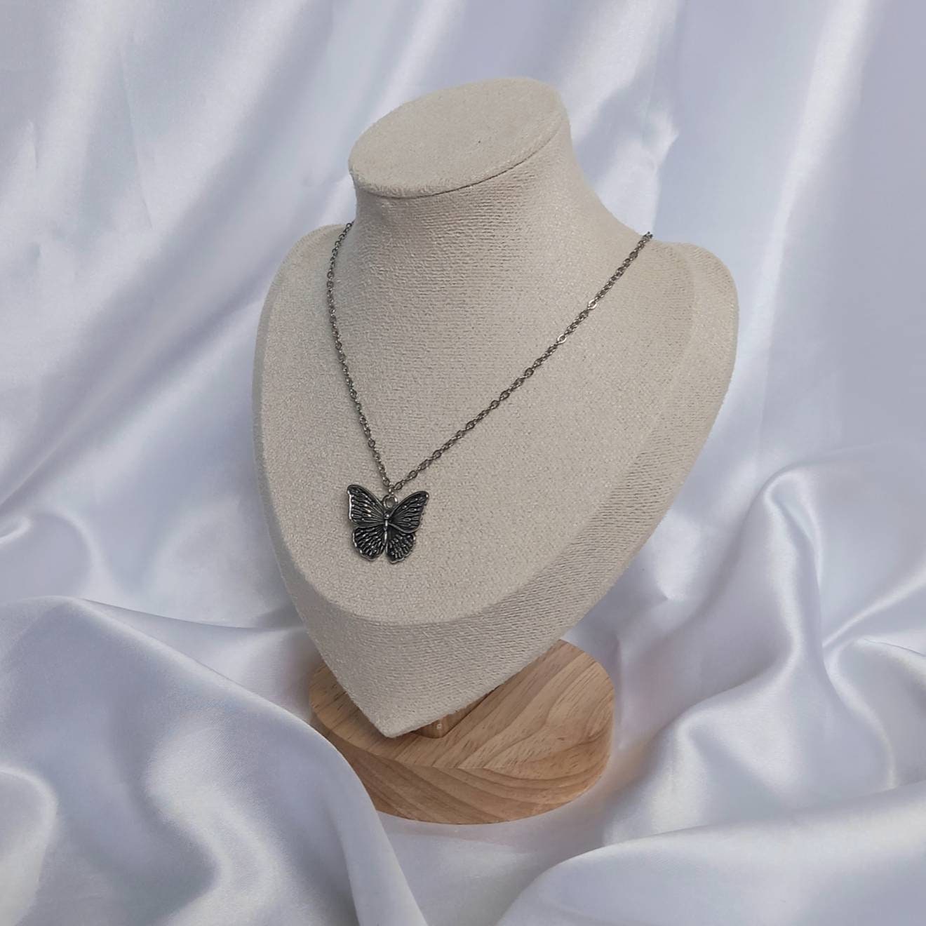 Silver Butterfly Charm Necklace - Chain Necklaces,Butterfly Necklaces,Silver Butterfly,Silver Necklaces In The UK,Silver Jewellery In The UK