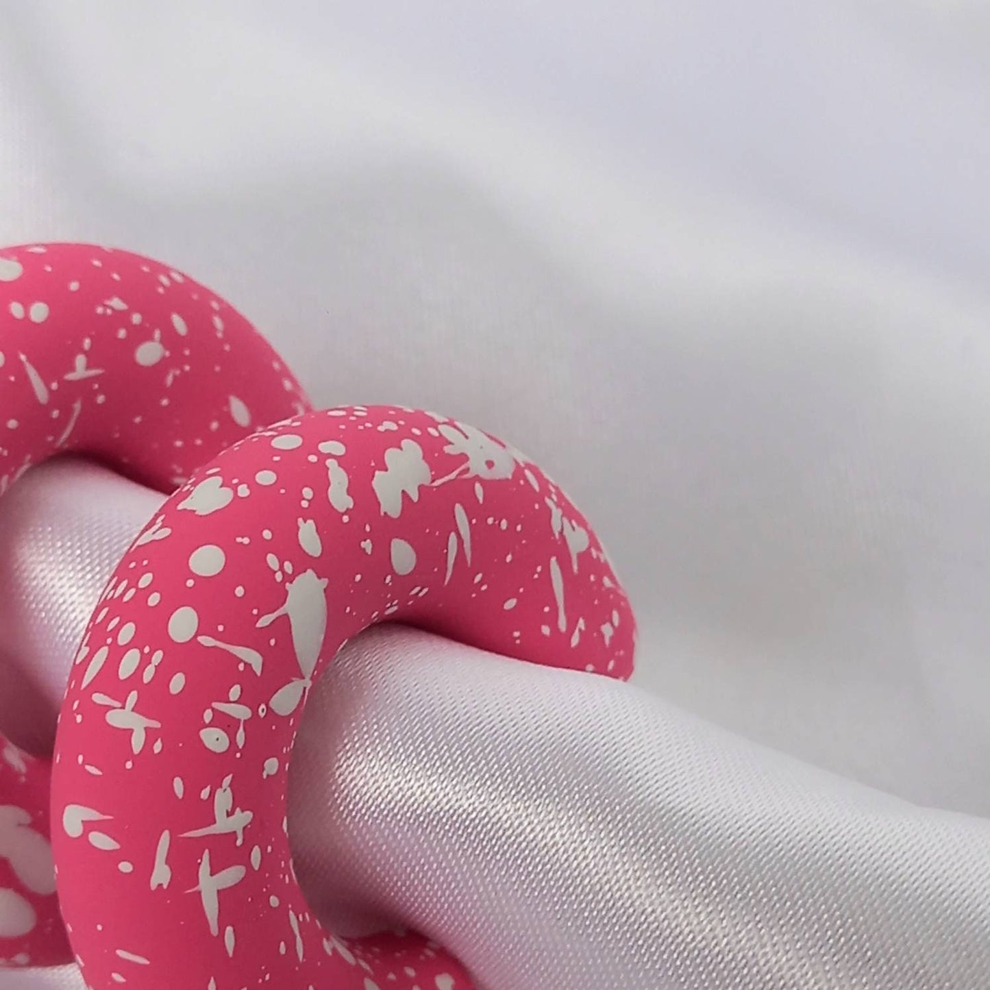 Chunky Pink Speckled Hoop Earrings - Hot Pink Earrings,Chunky Hoop Earrings,Pink Earrings In The UK,Pink Hoop Earrings In The UK,Bright Pink