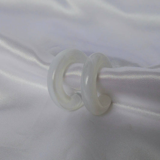 Chunky White Resin Hoop Earrings -  Resin Earrings, Chunky Hoop Earrings, Thick Resin Earrings, Earrings In The UK, Hoop Earrings In The UK