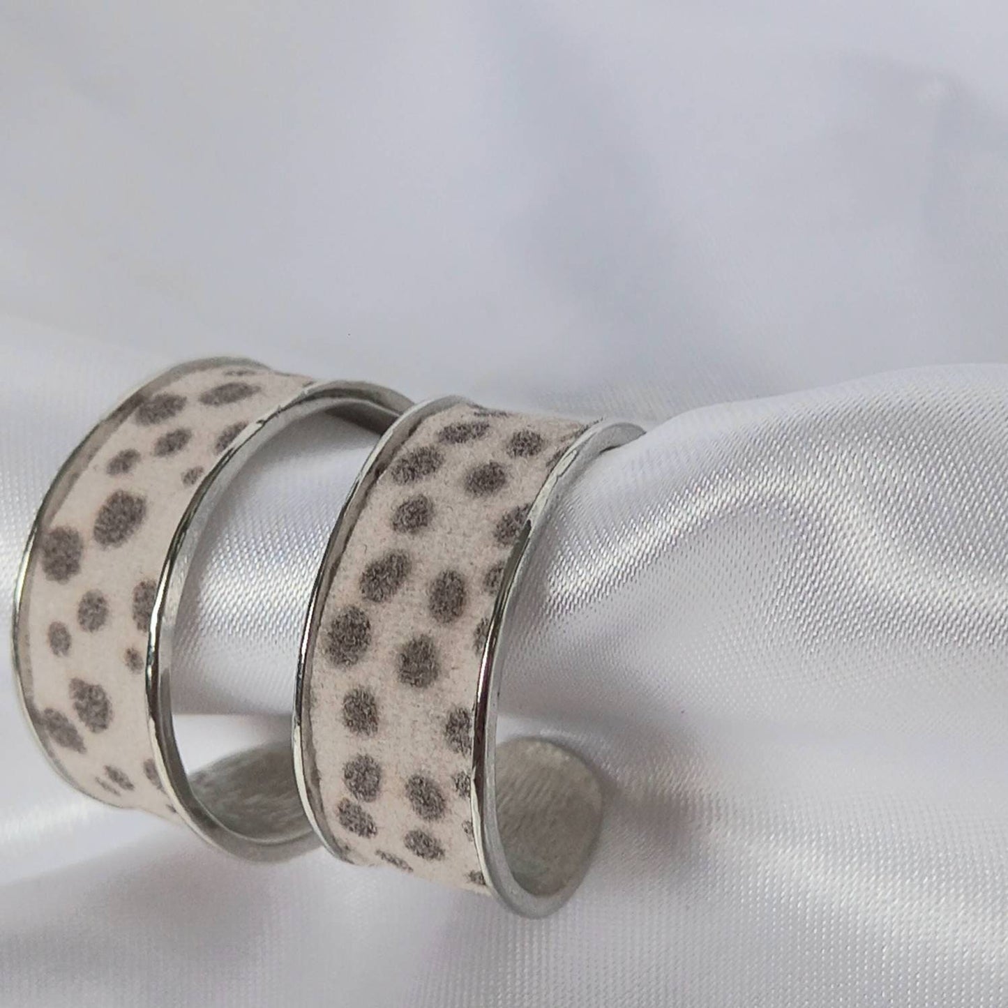 Leopard Print Hoop Earrings - Small Silver Hoops, Everyday Hoop Earrings In The UK, Everyday Jewellery In The UK, Spotty Hoop Earrings