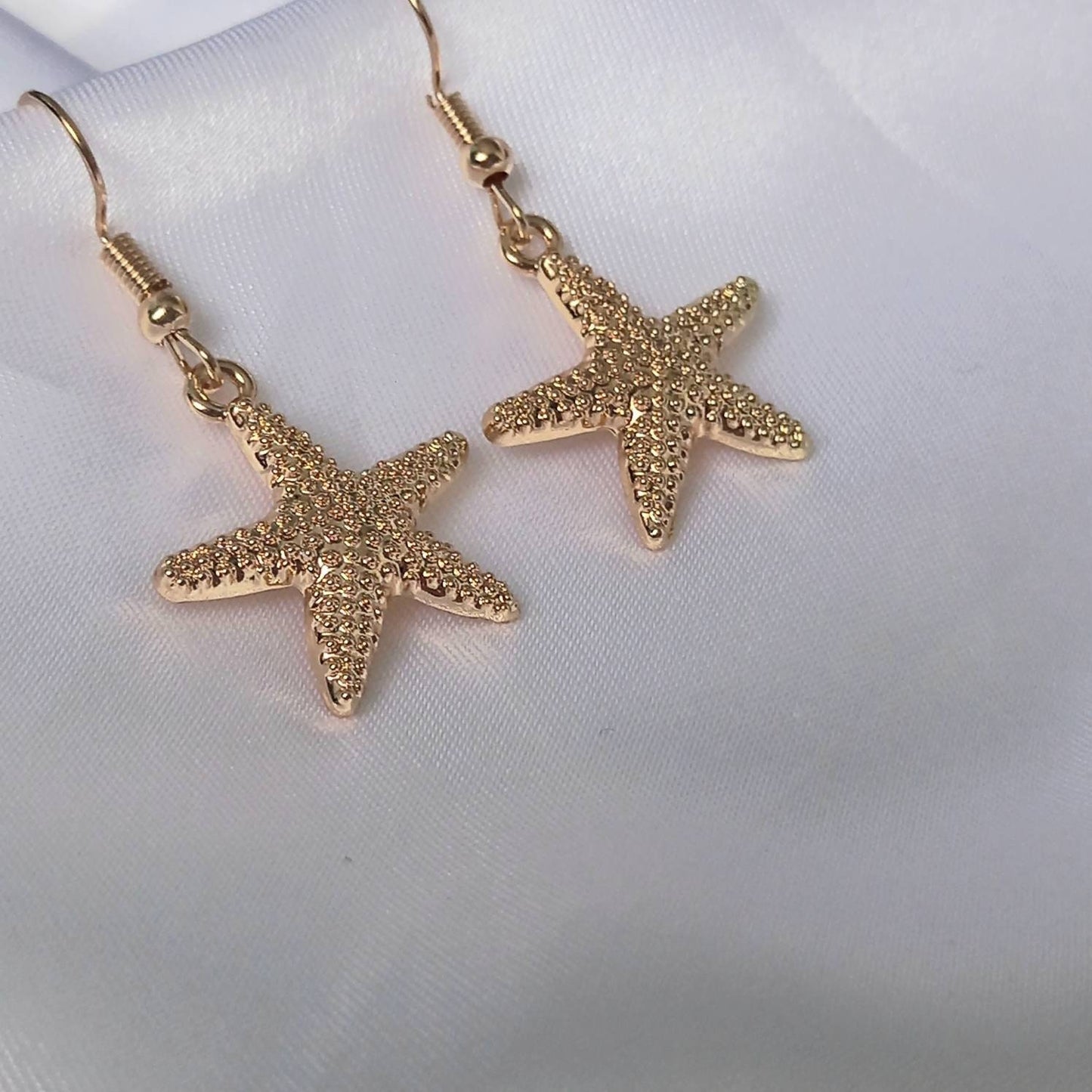 Gold Starfish Drop Earrings