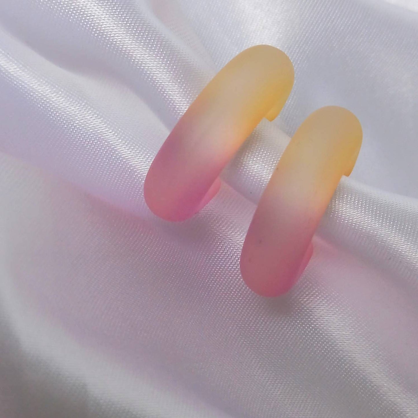 Chunky Pink & Orange Resin Hoop Earrings -  Ombre Earrings, Chunky Hoop Earrings, Pink Earrings, Two Tone Resin Earrings, Earrings In The UK