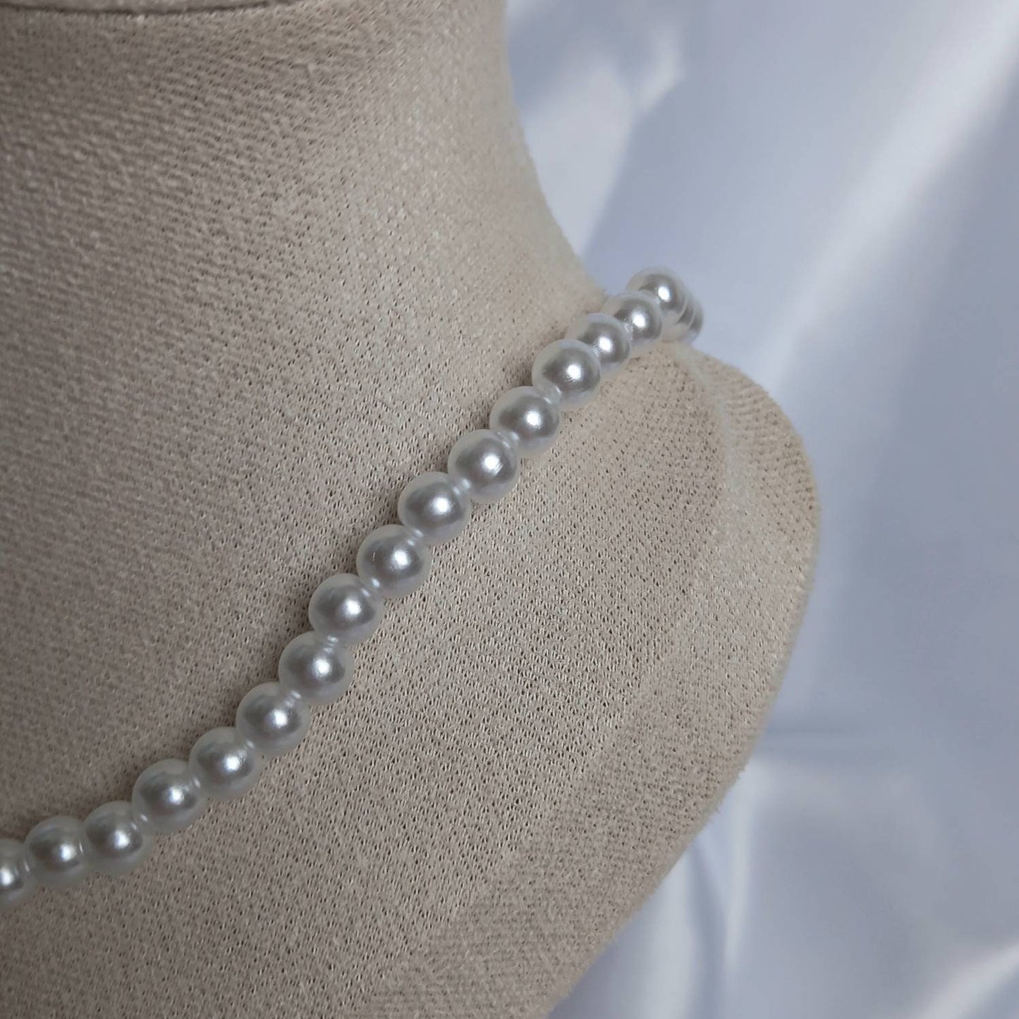 Blue & Gold Retro Heart Drop Charm Pearl Necklace - Pearl Necklace,Blue Heart Necklace,Blue Beaded Necklaces In The UK,Blue Beaded Jewellery