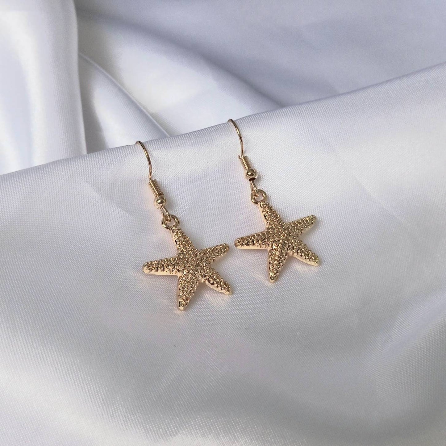 Gold Starfish Drop Earrings