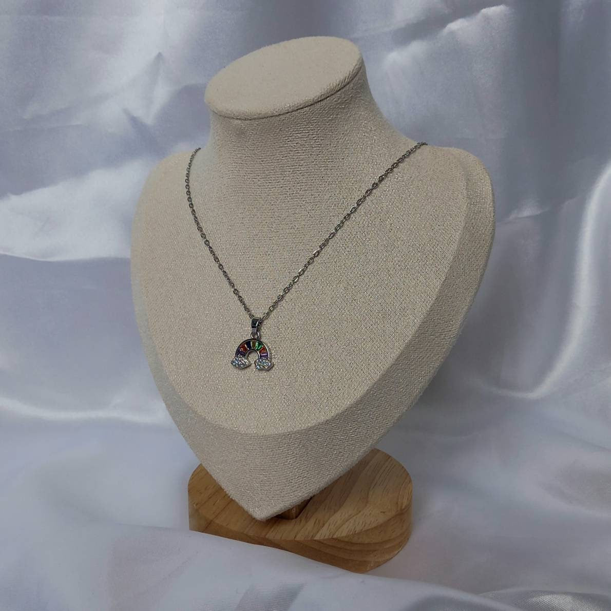 Silver Rainbow Charm Necklace - Rainbow Necklace,Rainbow Jewellery,Colourful Necklace,Silver Necklaces In The UK,Silver Jewellery In The UK