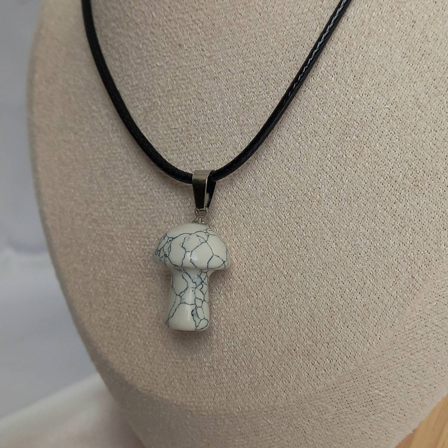 White Mushroom Charm Necklace - White Mushroom Necklaces,Mushroom Jewellery,Mushrooms,White Necklaces In The UK,White Jewellery In The UK