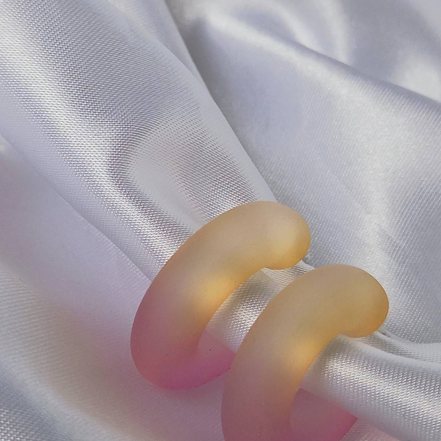 Chunky Pink & Orange Resin Hoop Earrings -  Ombre Earrings, Chunky Hoop Earrings, Pink Earrings, Two Tone Resin Earrings, Earrings In The UK